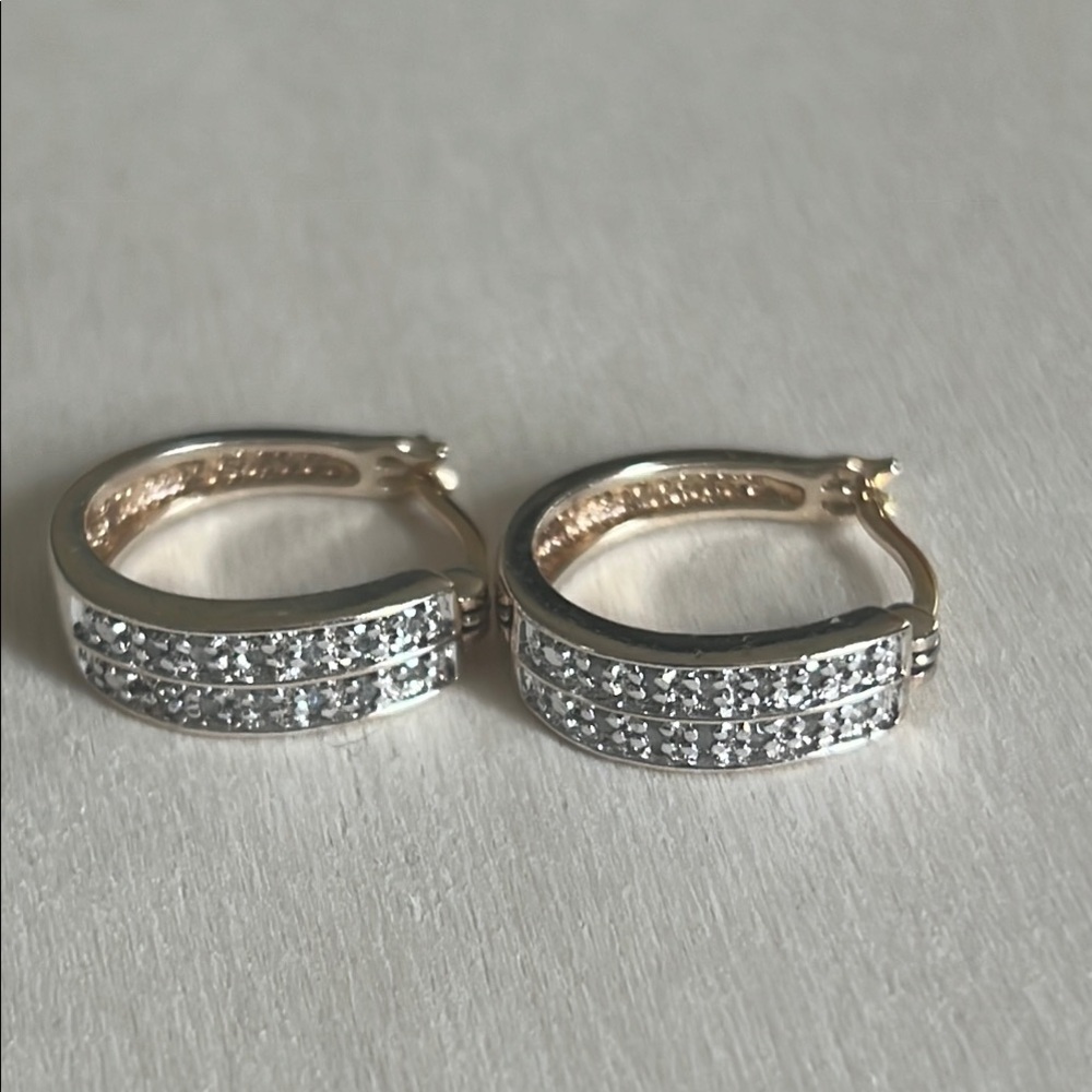 Elegant 925 Silver Gold Hoop Earrings